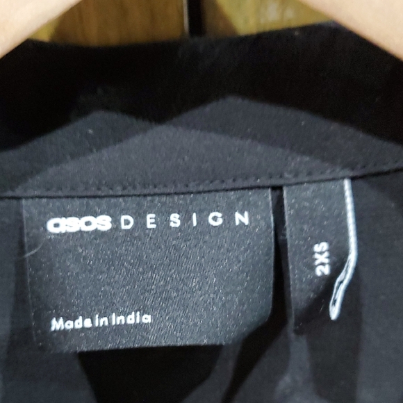 ASOS Design Mens Black Sheer Casual Button Down Shirt Geometric Patterns Sequins - Picture 2 of 6